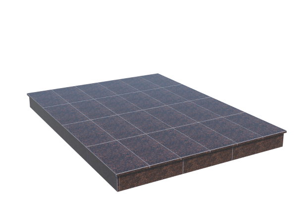 Площадки на могилу в Ставрополе | Площадка с вертикальной (15 см) облицовкой Дымовским гранитом