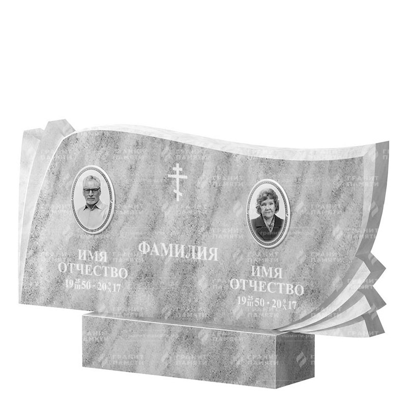 Памятники из мрамора в Ставрополе | Двойной мраморный памятник ФМ-265