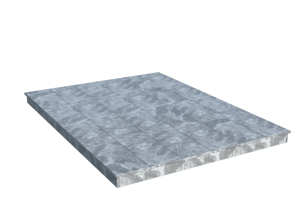 Площадки на могилу в Ставрополе | Площадка с вертикальной (10 см) мраморной облицовкой