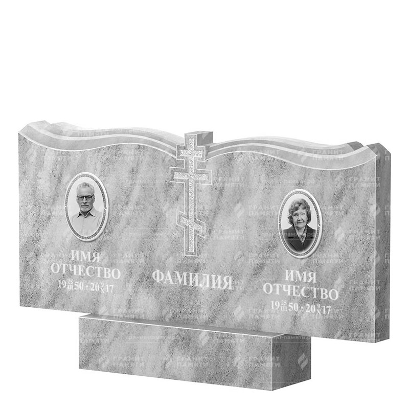 Памятники из мрамора в Ставрополе | Двойной мраморный памятник ФМ-262