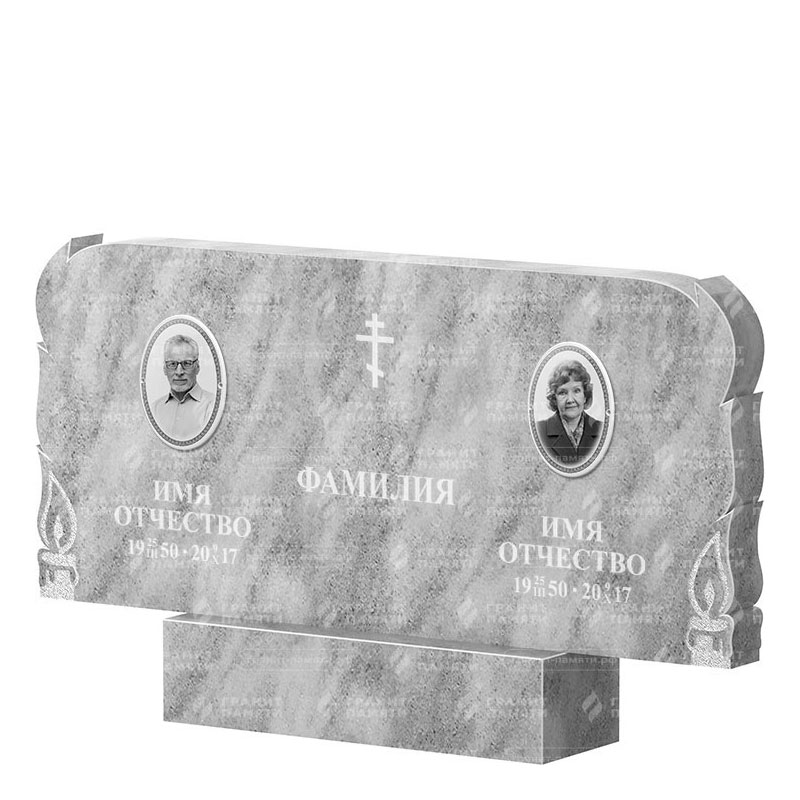 Памятники из мрамора в Ставрополе | Двойной мраморный памятник ФМ-133