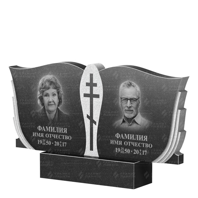 Памятники из гранита двойные в Ставрополе | Двойной гранитный памятник ФГ-136