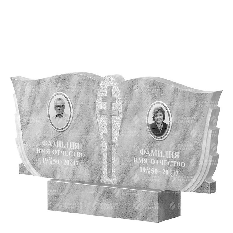 Памятники из мрамора в Ставрополе | Двойной мраморный памятник ФМ-136