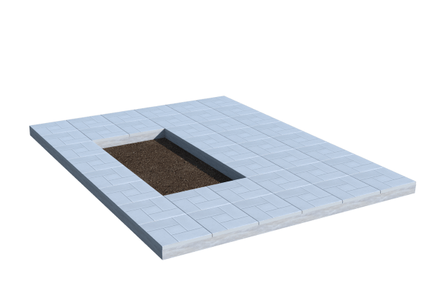 Площадки на могилу в Ставрополе | Площадка с тротуарной плиткой (под цветник)