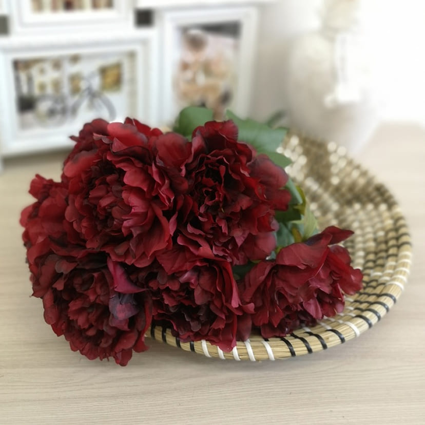 Искусственные цветы в Ставрополе | Цветы искусственные «Пионы», бордовые, букет