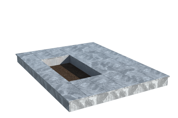 Площадки на могилу в Ставрополе | Площадка с вертикальной (15 см) мраморной облицовкой (под цветник)