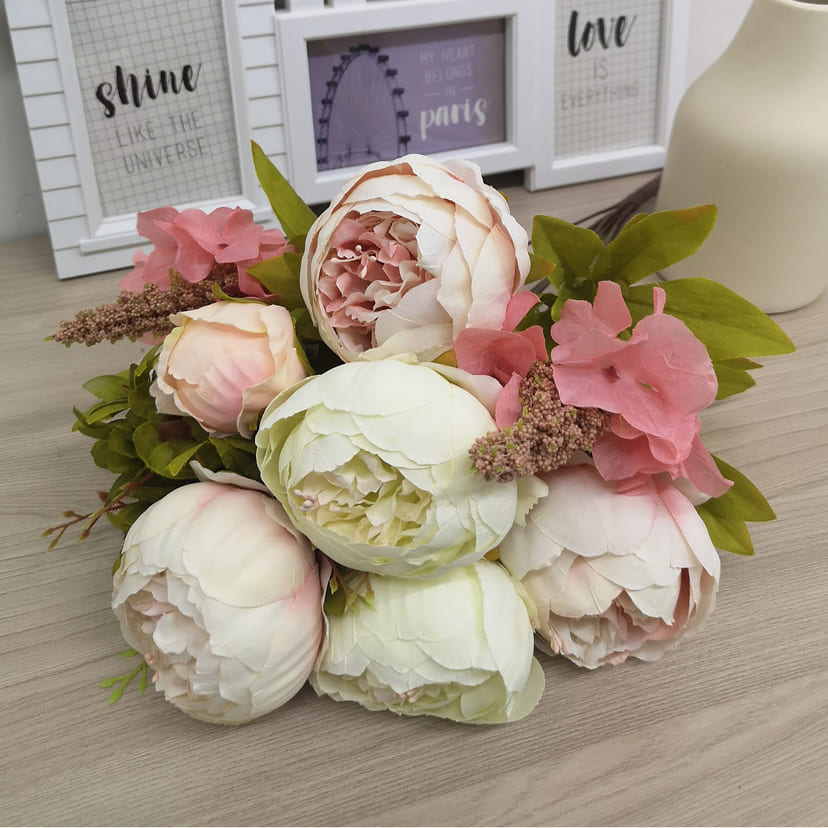 Искусственные цветы в Ставрополе | Цветы искусственные «Пионы», молочно-розовые, букет