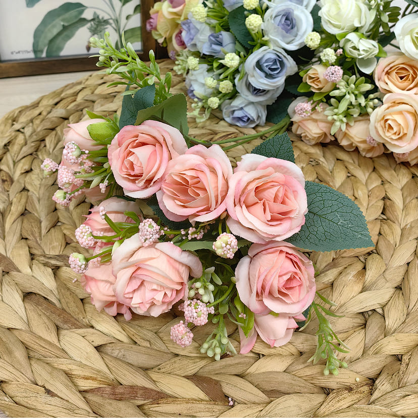 Искусственные цветы в Ставрополе | Цветы искусственные «Розы», нежно-розовые, букет