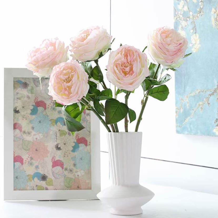 Искусственные цветы в Ставрополе | Цветок искусственный «Роза пионовидная», молочно-розовая, одиночный