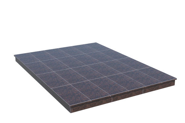 Площадки на могилу в Ставрополе | Площадка с вертикальной (10 см) облицовкой Дымовским гранитом